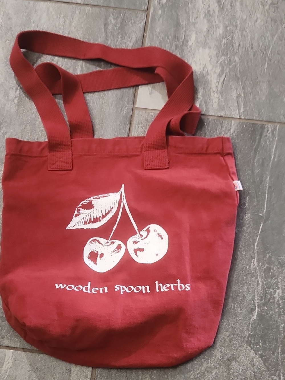 Red Cotton Tote Bag